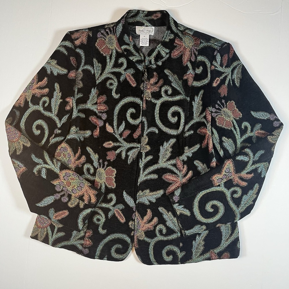 Molly And Maxx Women's Jacket M Embroidered Floral‎ Zipper